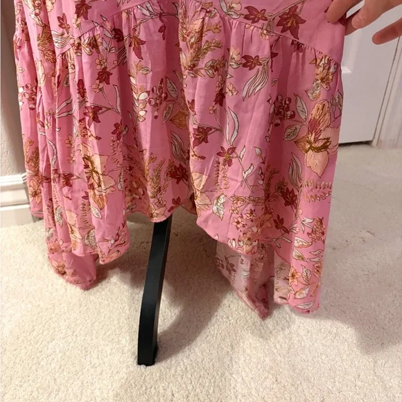 Free People Heat Wave Printed Pink Maxi Floral Dress Size XS - Picture 6 of 9